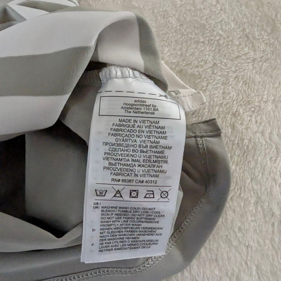 Adidas Engineered Gray White Striped Sleeveless Polo Golf Tank Top - Medium - Picture 6 of 8